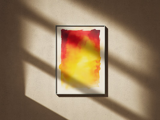 Warm Abstract Wall Art | "Ember" Printable Red & Yellow Decor | Instant Download