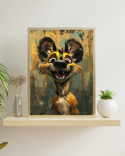 African Wild Dog Art, Expressive Animal Print, Painterly Wall Decor, Digital Download USA, Modern Character Art, Eclectic Home Decor, Painted Dog Portrait, Edgy Wall Art, Safari Animal Print, Printable Art, Instant Download, Lycaon Pictus Art, Energetic Wall Art, Joyful Animal Decor, Humorous Art Print, Bold Statement Piece, Man Cave Decor, Game Room Wall Art, Teenager Bedroom Art, Gift for Zoologist, Veterinarian Office Decor, Animal Lover Gift, Concept Art Style, Character Design Print, Modern Illustratio