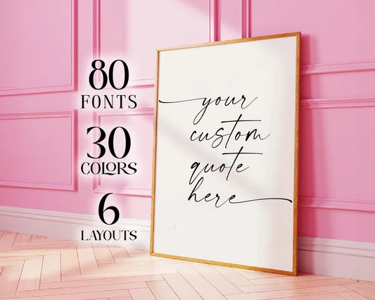 Custom Wall Art, Personalised Quote, Custom Text Print