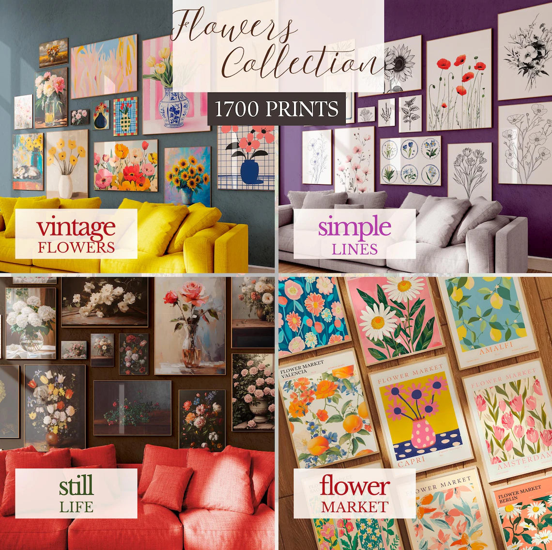 WHOLE SHOP SALE 100000 Mega Wall Art Set, Printable Maximalist Gallery, Trendy Aesthetic Prints, Eclectic Posters Instant Digital Download