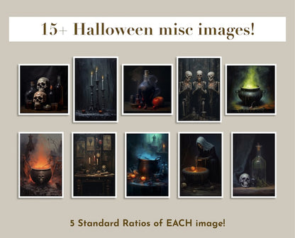 Fall Halloween Print Set | Moody Autumn Wall Art, 100 Halloween Prints, Rustic Collage Decor, Halloween Printable Wall Art Instant Download