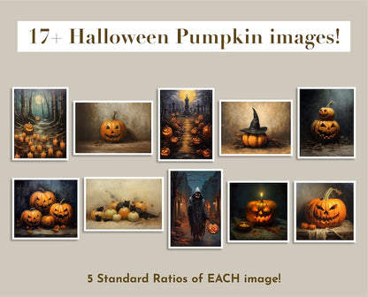 Fall Halloween Print Set | Moody Autumn Wall Art, 100 Halloween Prints, Rustic Collage Decor, Halloween Printable Wall Art Instant Download