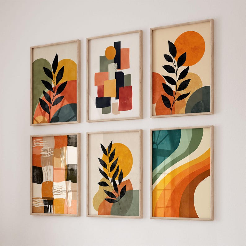 200 Modern Boho Wall Art Prints - Trendy Abstract Minimalist Gallery Bundle - Earthy Neutral Digital Decor Collection - All Sizes Included